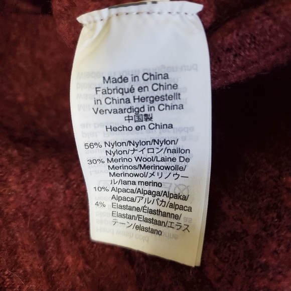 Madewell Inland Turtleneck Sweater in Coziest Yarn Red Marled Size S - Picture 5 of 6